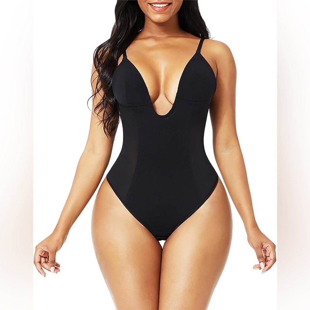 NWT Bodysuit Shapewear for Women Tummy Control Body Shaper V Neck Bra
